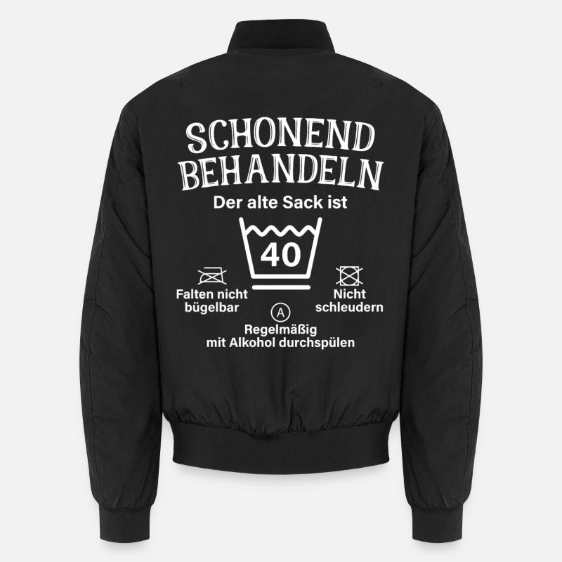 Schonend Behandeln Sack Geschenk 40. Geburtstag Unisex Bomberjacke
