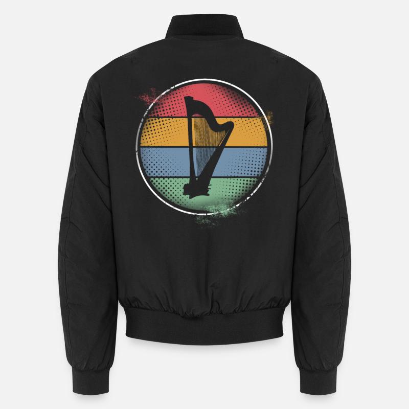 Harfe - Unisex Bomberjacke - Schwarz