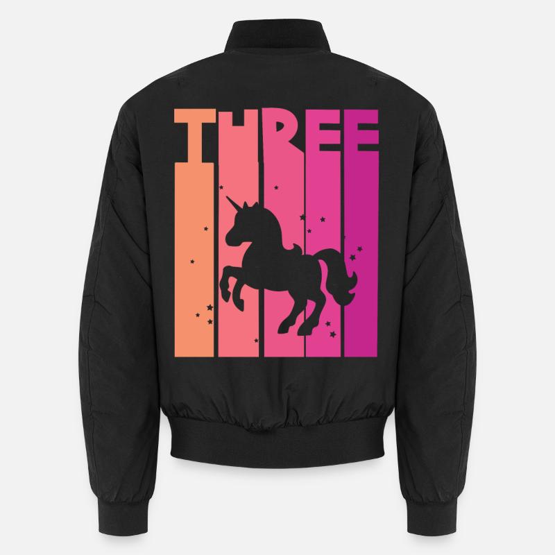 Einhorn 3. Geburtstag Mädchen 3 Jahre Unisex Bomberjacke