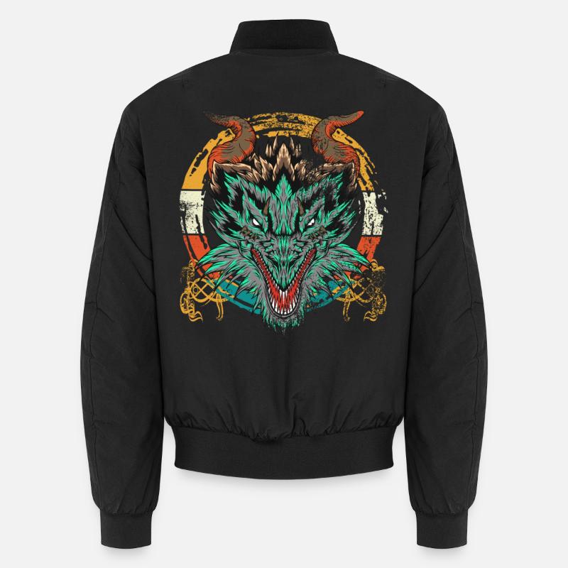 Drache, Drachen, asiatischer Drache - Unisex Bomberjacke - Schwarz