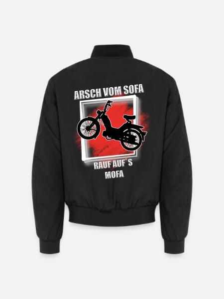 Arsch vom Sofa rauf aufs mofa - Unisex Bomberjacke - Schwarz