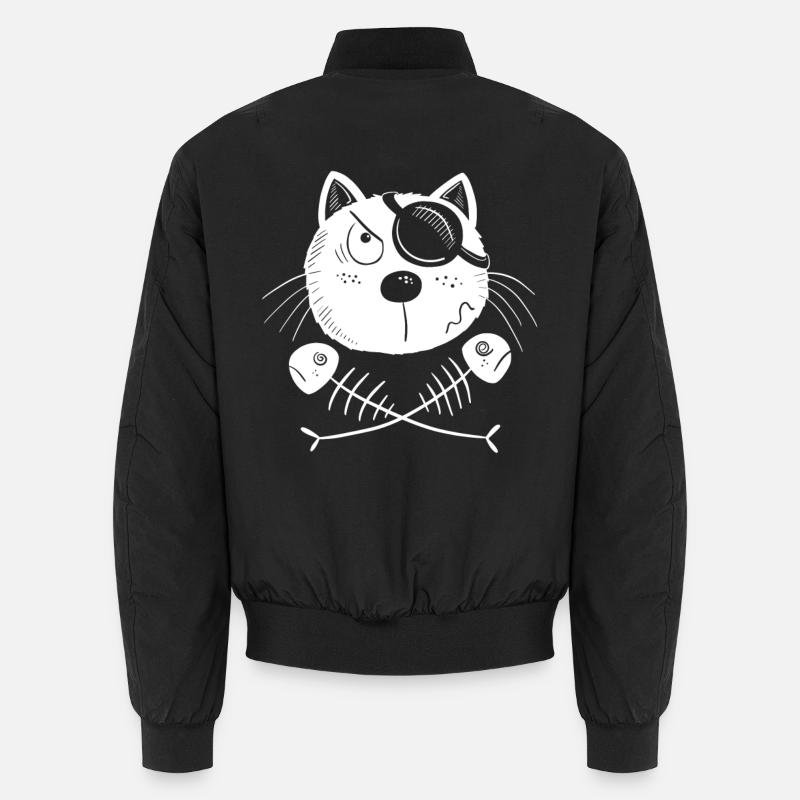 Drôle de chat pirate - Bomber unisexe - noir