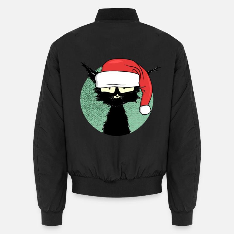 Pyjama chaton de Noël - Bomber unisexe - noir