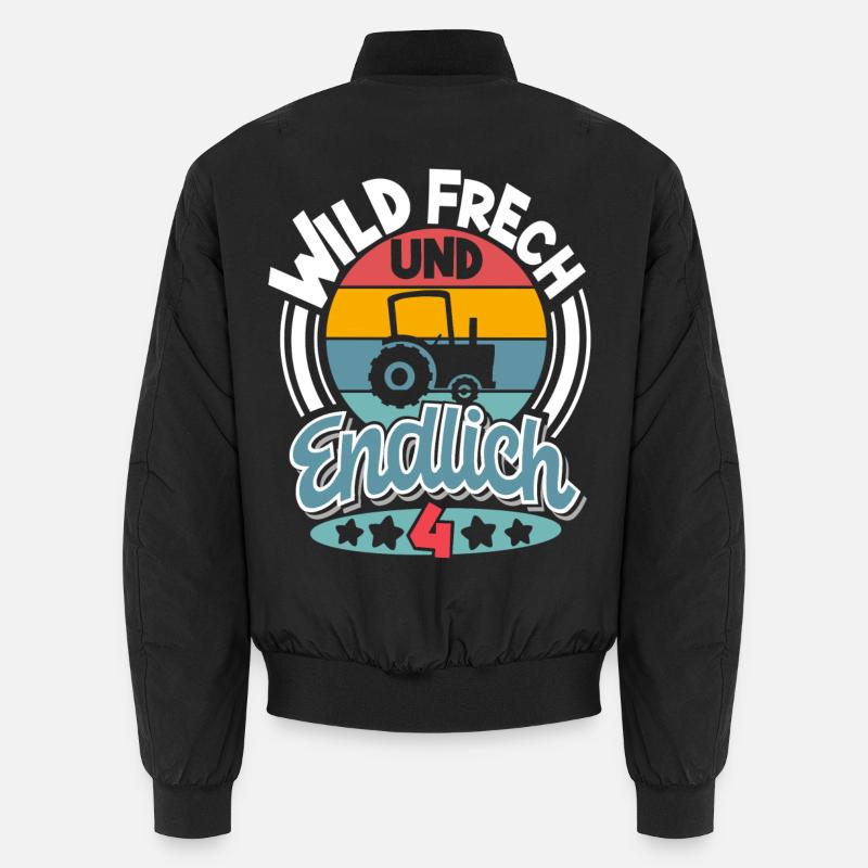 Traktor 4. Geburtstag Kinder 4 Jahre Unisex Bomberjacke