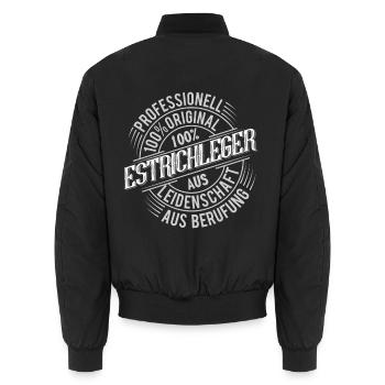 Estrichleger - Unisex Bomberjacke - Schwarz - Hinten - AI Model Male 185 light (185cm)