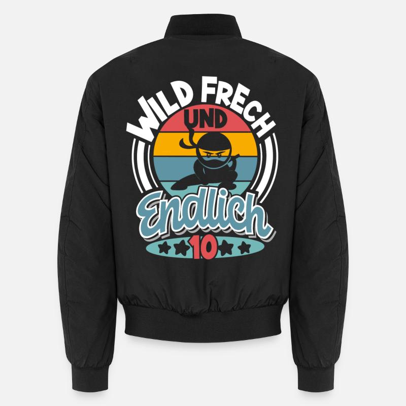 Ninja 10 Jahre Geburtstag Kinder Unisex Bomberjacke