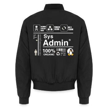 Sys Admin Pinguin Computer Nerd pc Platine cpu inh - Unisex Bomberjacke - Schwarz - Hinten - AI Model Male 185 light (185cm)