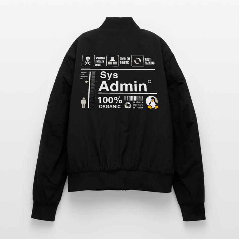 Sys Admin Penguin Computer Nerd pc Board cpu inh Unisex Bomber Jacket