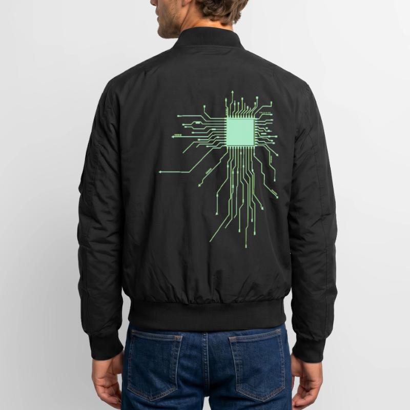 board core cpu computer nerd pc humor geek code Unisex Bomber Jacket