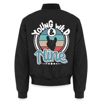 9 ans 9ème anniversaire - Bomber unisexe - noir - Dos - AI Model Male 185 light (185cm)