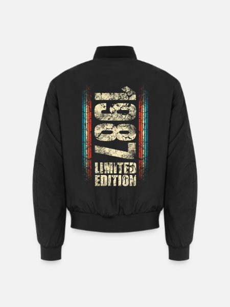 1987 Geburtsjahr Baujahr Geboren 1987 Geburtstag - Unisex Bomberjacke - Schwarz