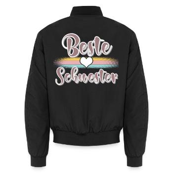 Beste Schwester - Unisex Bomberjacke - Schwarz - Hinten - AI Model Male 185 light (185cm)