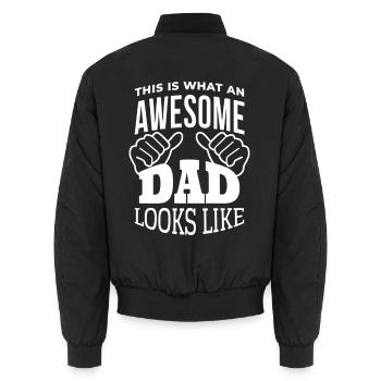Best Dad looks like Dad Quotes - Unisex Bomberjacke - Schwarz - Hinten - AI Model Male 185 light (185cm)