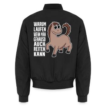Pferd Pferde Hauspferd - Unisex Bomberjacke - Schwarz - Hinten - AI Model Male 185 light (185cm)