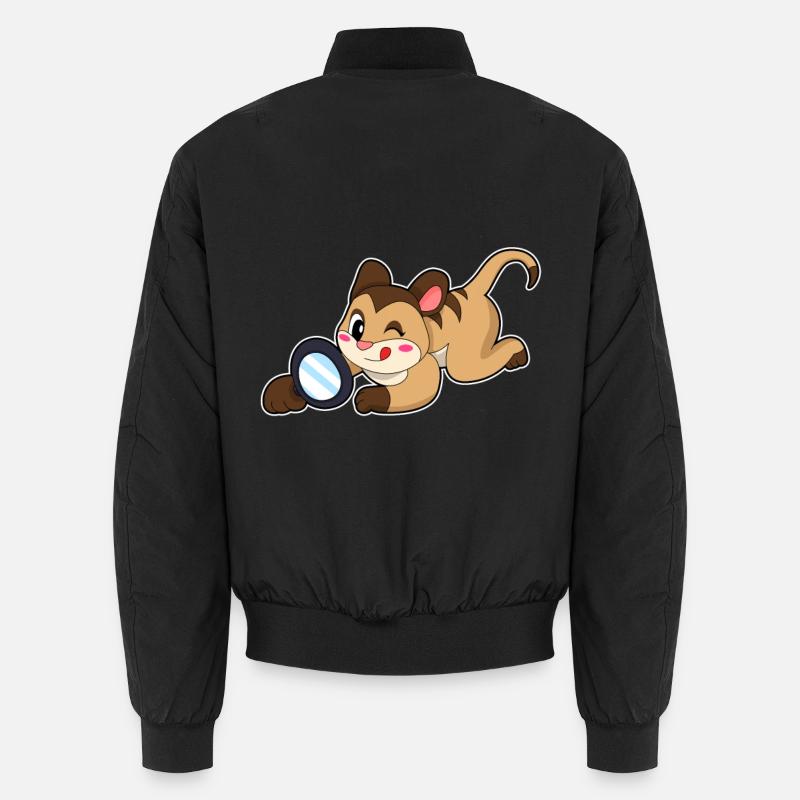 Erdmännchen mit Lupe - Unisex Bomberjacke - Schwarz