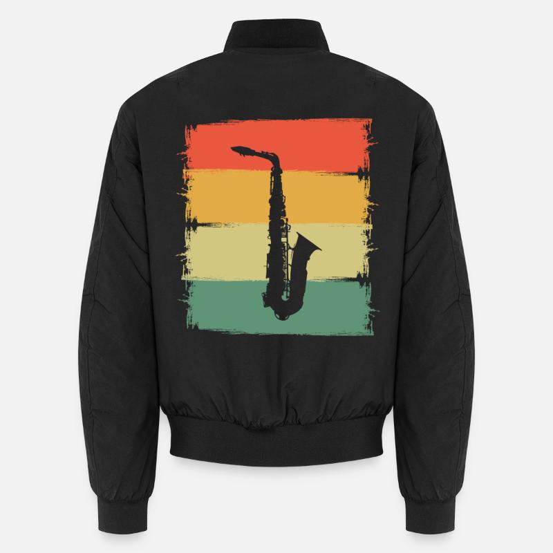 Saxophon - Unisex Bomberjacke - Schwarz