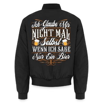 Lustiger Bier Spruch - Unisex Bomberjacke - Schwarz - Hinten - AI Model Male 185 light (185cm)