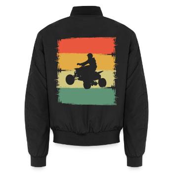 Quad bike - Unisex Bomber Jacket - black - Back - AI Model Male 185 light (185cm)
