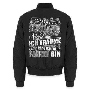 Panzer - Unisex Bomberjacke - Schwarz - Hinten - AI Model Male 185 light (185cm)
