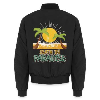 Death in Paradise – Ambiances Squeleton Holiday - Bomber unisexe - noir - Dos - AI Model Male 185 light (185cm)
