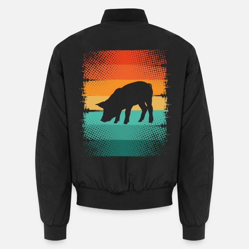 Schwein - Unisex Bomberjacke - Schwarz