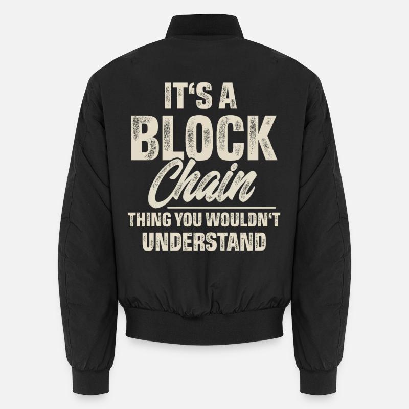 Crypto Blockchain - Bomber unisexe - noir