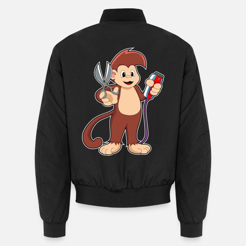 Ciseaux de coiffeur singe - Bomber unisexe - noir