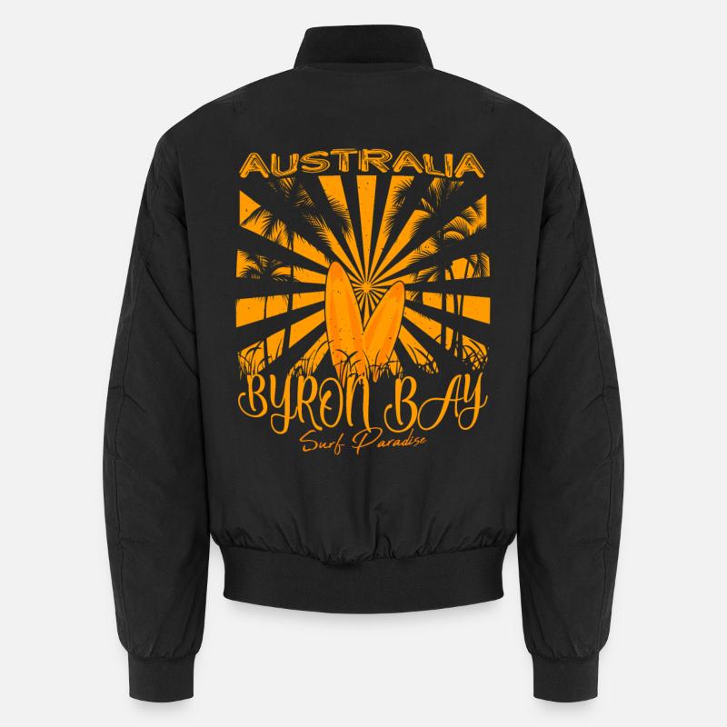 Byron Bay Australia Surfing Paradise - Unisex Bomber Jacket - black