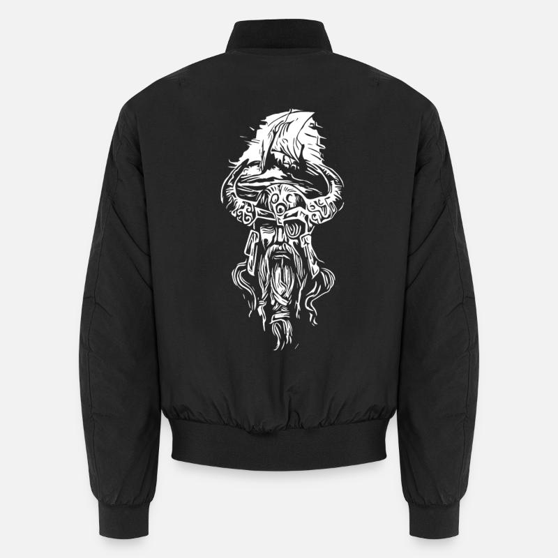 Wikinger mit Segelschiff Unisex Bomberjacke