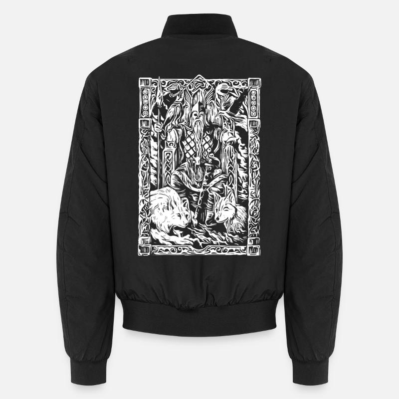 Table viking avec loups et corbeaux Bomber unisexe
