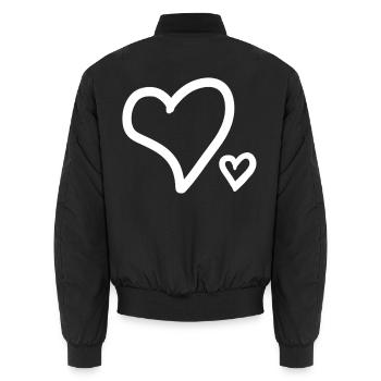 Cœur - Bomber unisexe - noir - Dos - AI Model Male 185 light (185cm)
