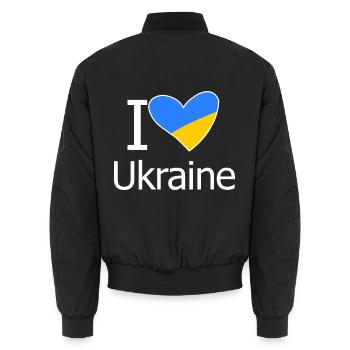 Ukraine - Bomber unisexe - noir - Dos - AI Model Male 185 light (185cm)