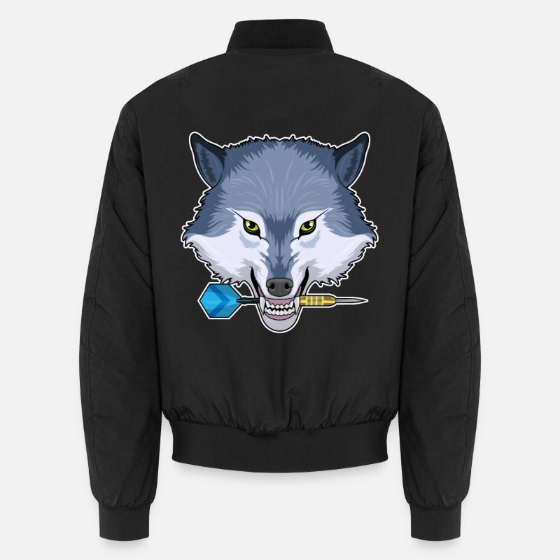 Wolf Dart Dartpfeil - Unisex Bomberjacke - Schwarz