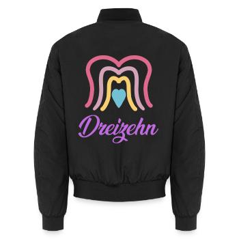 13. Geburtstag Regenbogen - Unisex Bomberjacke - Schwarz - Hinten - AI Model Male 185 light (185cm)