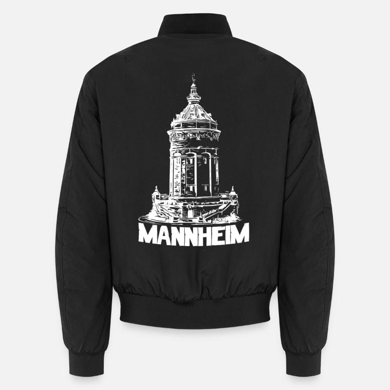 Mannheimer Wasserturm - Mannheim - Unisex Bomberjacke - Schwarz