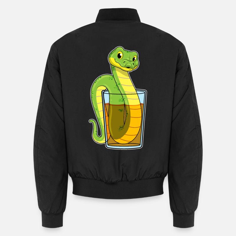 Schlange mit Saft - Unisex Bomberjacke - Schwarz
