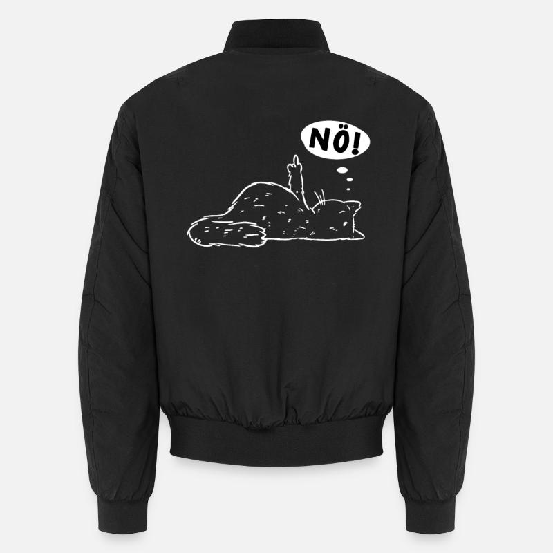 Stinkefinger Mittelfinger Einfach Nö Bockige Katze Unisex Bomberjacke