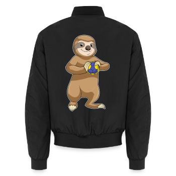 Faultier Handballspieler Handball - Unisex Bomberjacke - Schwarz - Hinten - AI Model Male 185 light (185cm)