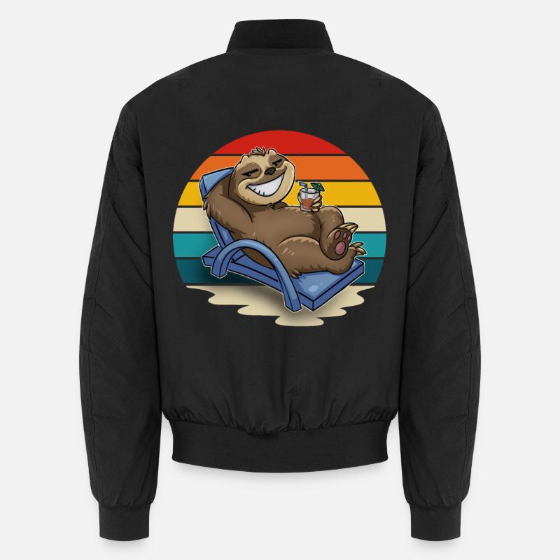 Sloth Holiday Holidaymakers Chilling - Unisex Bomber Jacket - black