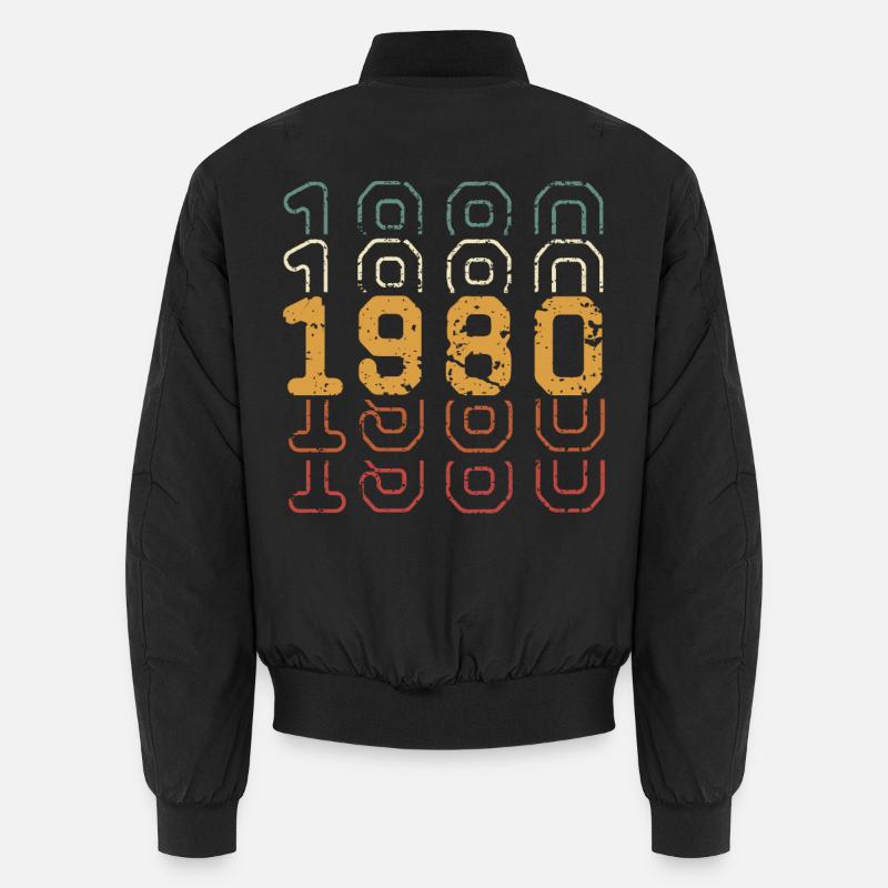 1980 - Unisex Bomberjacke - Schwarz