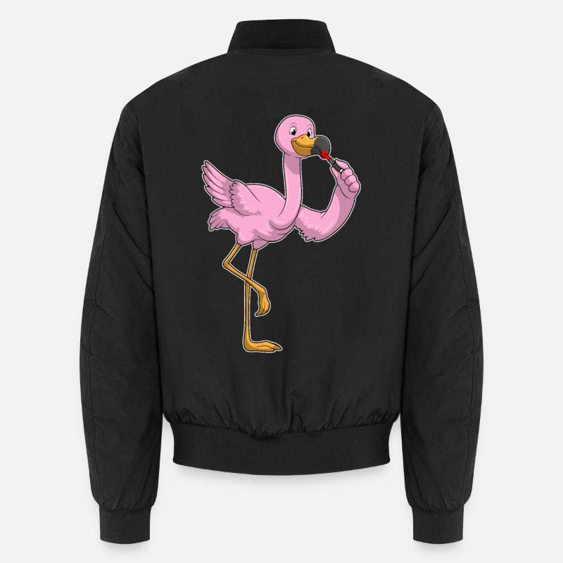 Flamingo Lippenstift - Unisex Bomberjacke - Schwarz