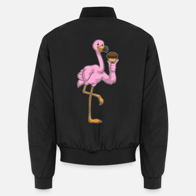 Flamingo Muffin - Unisex Bomber Jacket - black