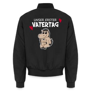 Vatertag - erster Vatertag Geschenk - Unisex Bomberjacke - Schwarz - Hinten - AI Model Male 185 light (185cm)