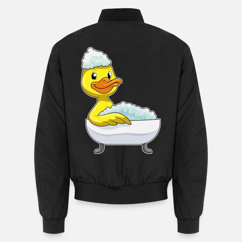 Duck Bathing Bathtub - Unisex Bomber Jacket - black