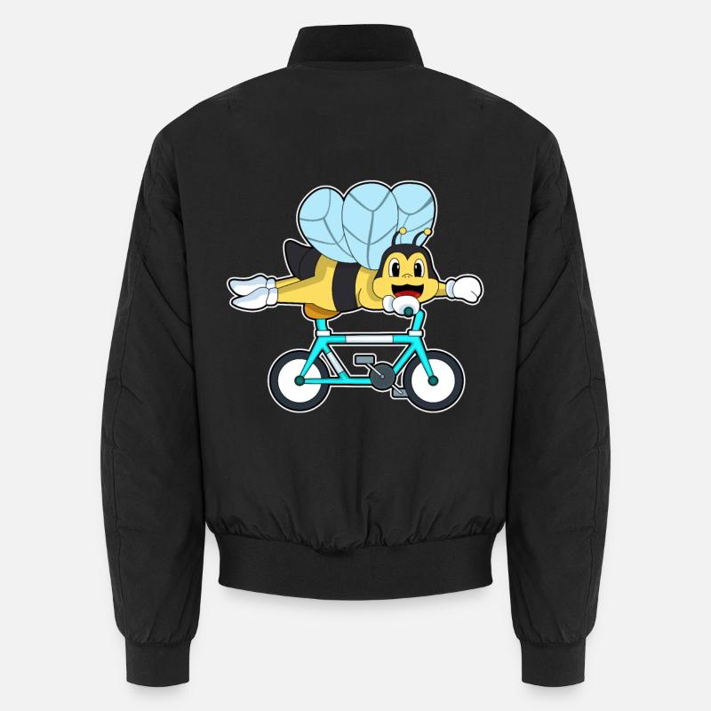 Bee Bicycle - Unisex Bomber Jacket - black