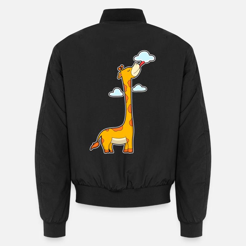 Giraffe Clouds - Unisex Bomber Jacket - black