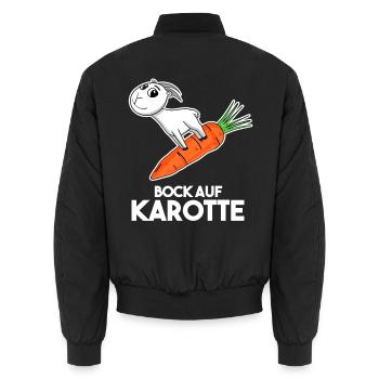 Karotte Ziege Ziegenbock - Unisex Bomberjacke - Schwarz - Hinten - AI Model Male 185 light (185cm)