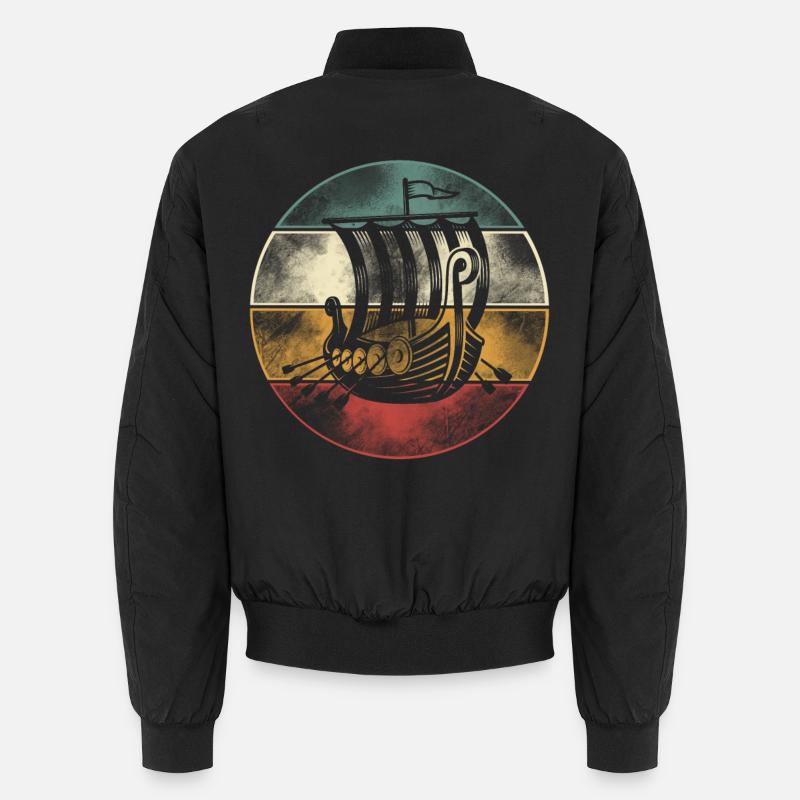 Bateau Viking, Bateau-Dragon Longship - Bomber unisexe - noir