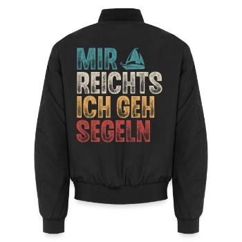 Segeln Segler Segelboot Retro Vintage - Unisex Bomberjacke - Schwarz - Hinten - AI Model Male 185 light (185cm)