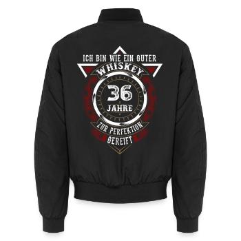 36. Geburtstag Whiskey Whisky - Unisex Bomberjacke - Schwarz - Hinten - AI Model Male 185 light (185cm)